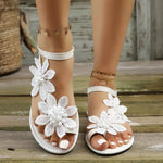 Floral Embellished Flat Sandals