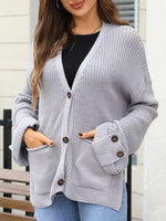 Oversized Knit Button-Down Cardigan