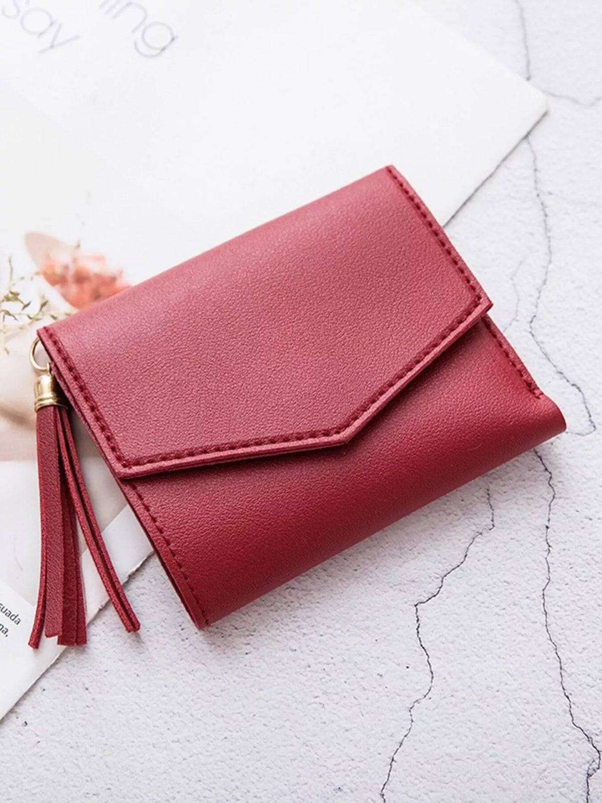 PU Leather Tassel Wallet