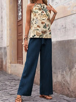 Printed Tank Top and Wide Leg Pants Set