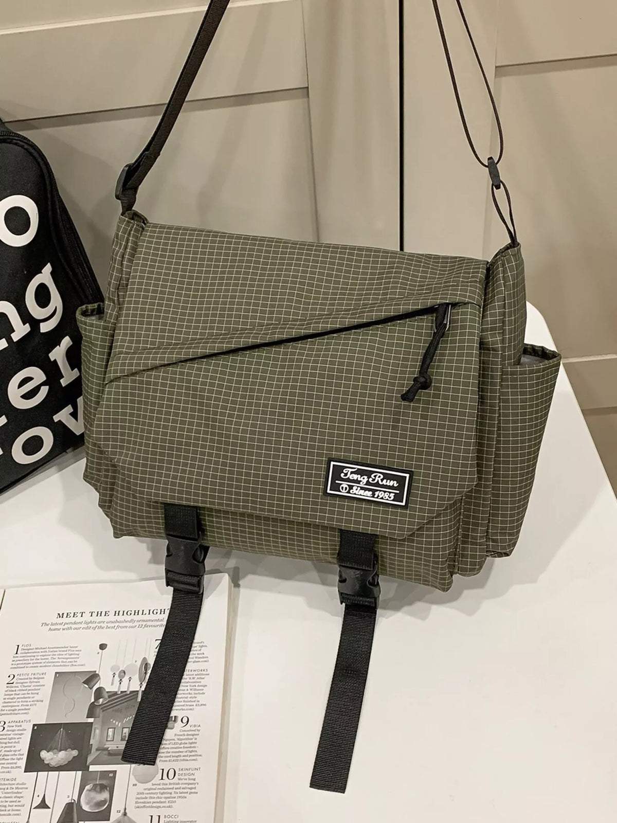 Plaid Buckle Flap Crossbody Bag
