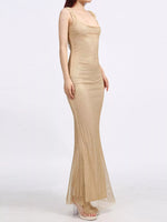 Backless Scoop Neck Maxi Dress