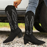 Point Toe Block Heels Boots