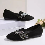 Rhinestone Point Toe Flats Slip-Ons