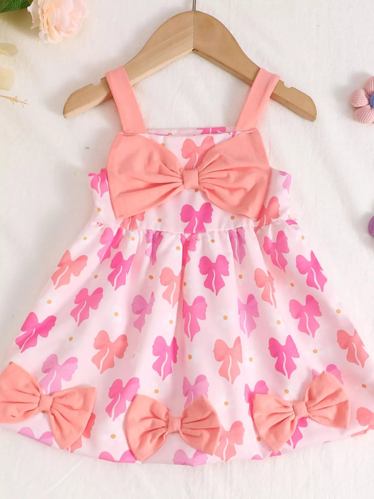 Children's Bow Front Printed Dress