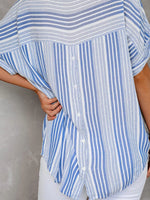 Full Size Collared Neck Half Sleeve Shirt Plus Size