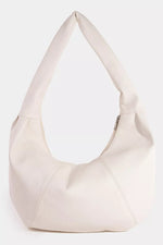 Fame Panel Stitch Crescent Leather Shoulder Bag