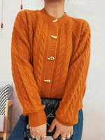 Cable Knit Button-Up Cardigan