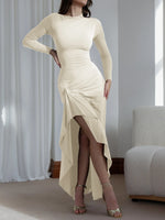 Ruched Long Sleeve Maxi Dress