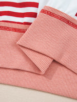 Stripe Color Block Contrast Stitching Oversize Sweatshirt