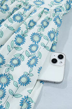 Printed Notched Cap Sleeve Dress
