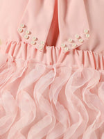 Children's Pearl Bowknot Top and Skirt Set