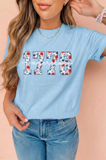 America 1776 Floral Print Relaxed T Shirt