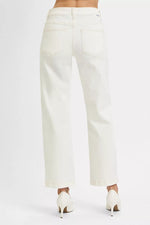 RISEN Full Size Tummy Control Mid Rise Ankle Straight Jeans Plus Size