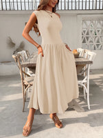 Single Shoulder Dress with Pockets