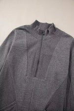 Zip Front Long Sleeve Sweatshirt Dress