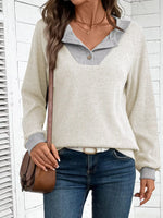 Ribbed Knit Two-Tone Top