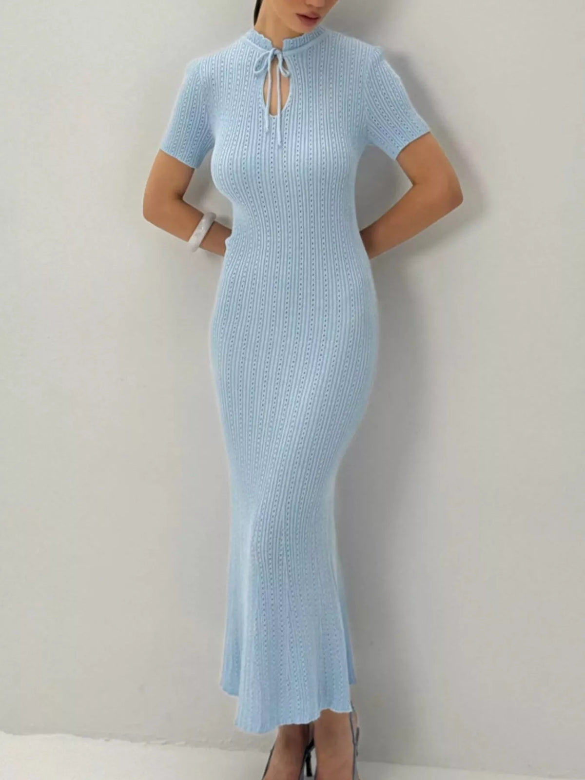 Short Sleeve Knitted Mermaid Dress