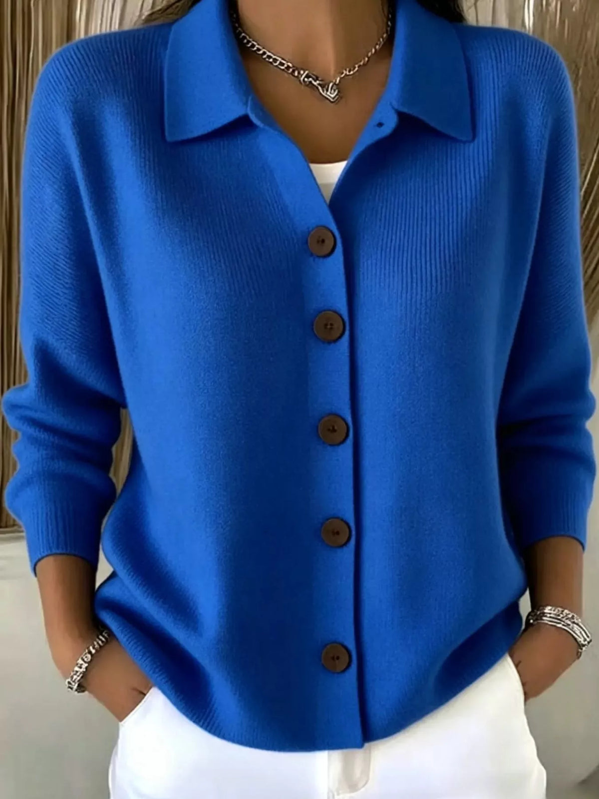Button-Up Long Sleeve Cardigan
