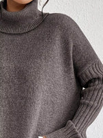 Turtleneck Dropped Shoulder Sweater