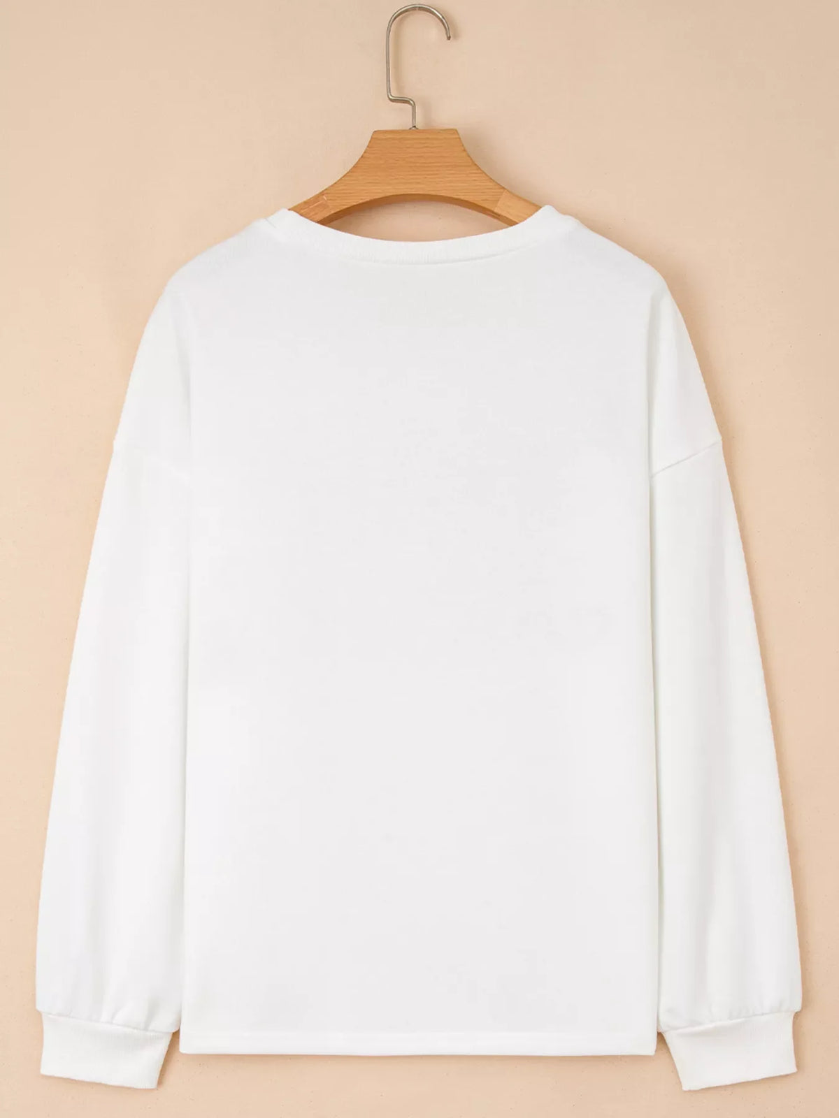 HOLLY JOLLY Embroidered Round Neck Sweatshirt