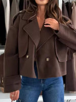Lapel Collar Dropped Shoulder Jacket