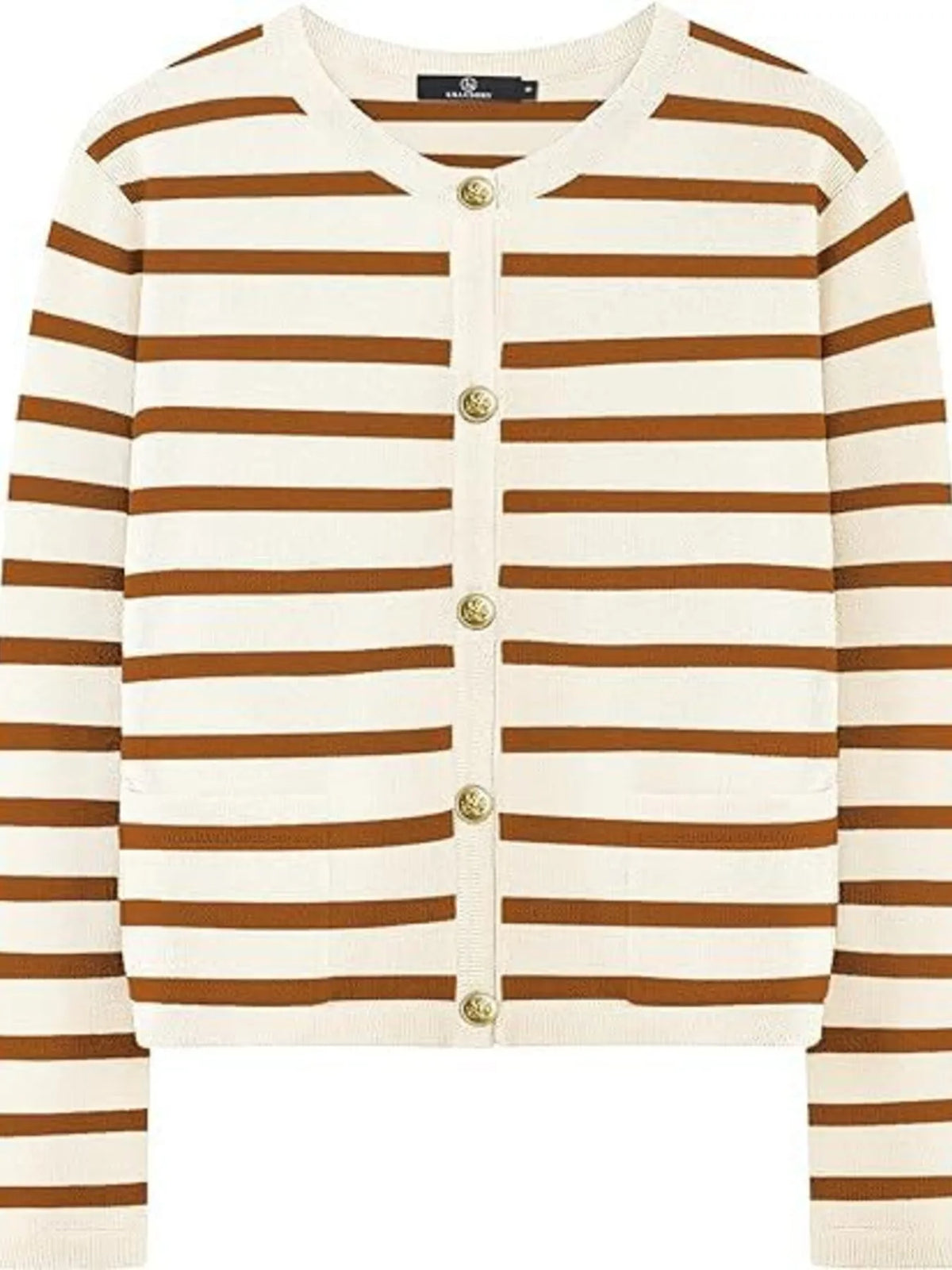Striped Button-Up Cardigan