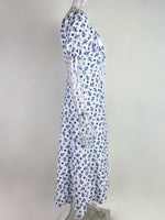 Full Size Floral Print Tie Front Slit Dress Plus Size