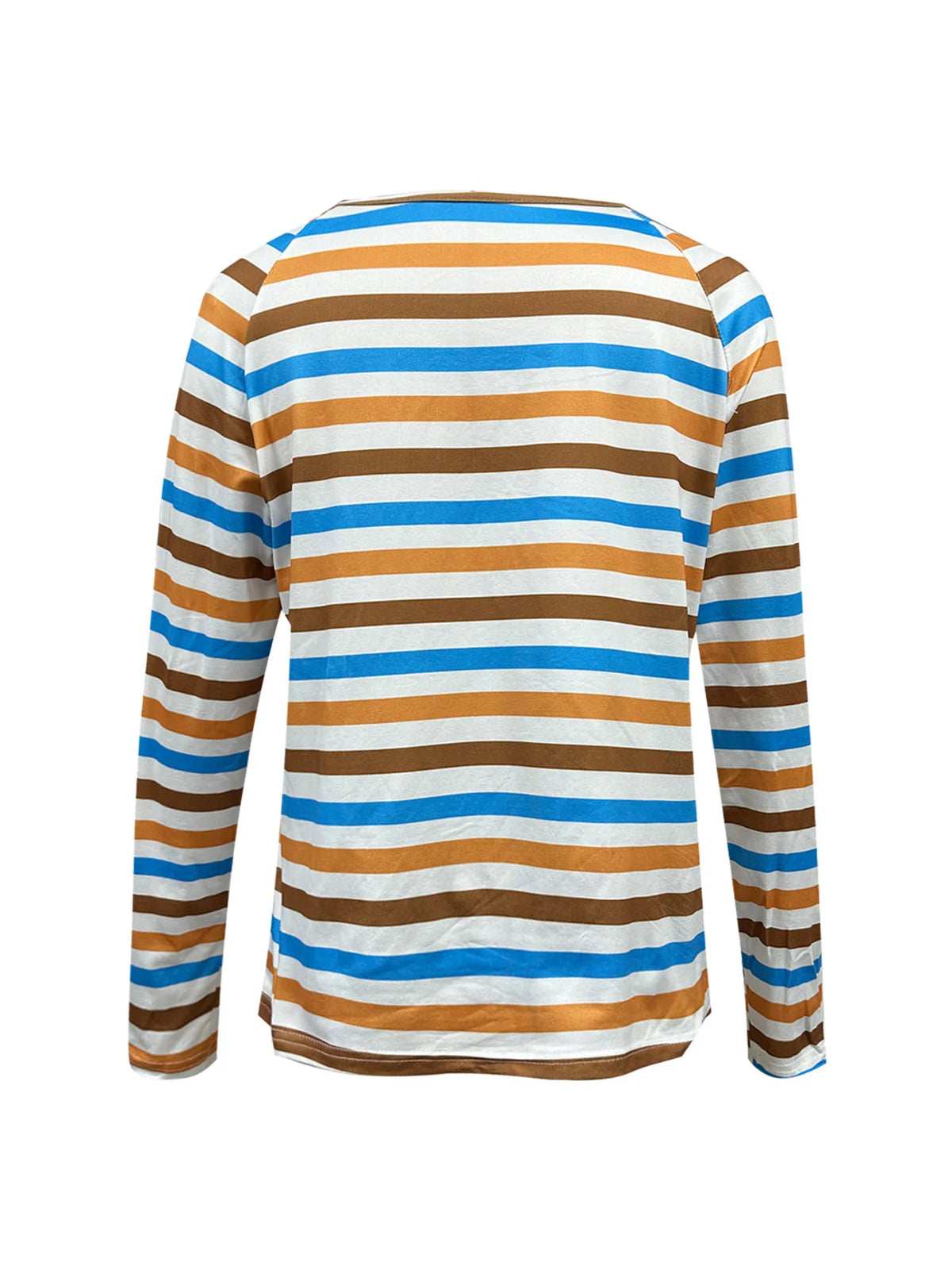 Full Size Striped Long Sleeve Casual Top Plus Size