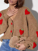 Strawberry Button Down Cardigan