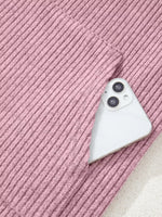Ribbed Texture Drop Shoulder Henley Top
