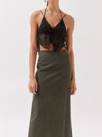 Lace Cropped Cami with Flowy Hem