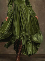 Ruffled Hem Long Sleeve Dress