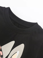 Children's Bunny Graphic Round Neck T-Shirt