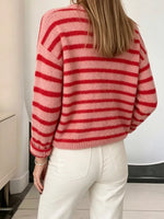 Striped Button-Down Cardigan