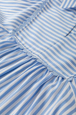 Striped Notched 3/4 Sleeve Blouse