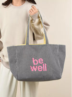 Striped Canvas Duffel Bag