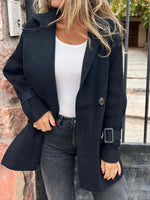 Full Size Texture Knit Longline Coat Plus Size