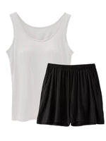 Plus Size Modal Padded Sleeveless Tank Top & Shorts Set