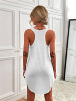 Casual Tank Mini Dress with Curved Hem