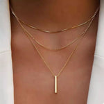 Three Layered Bar Pendant Necklace