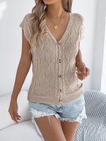 Cable Knit Button-Down Cardigan