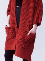 Full Size Chunky Knit Open Front Cardigan Plus Size