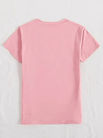 Rabbit Round Neck Short Sleeve T-Shirt