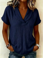 Full Size Textured Short Sleeve Blouse Plus Size