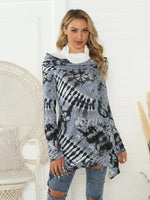 Shiny Printed Raglan Sleeve Mock Neck T-Shirt