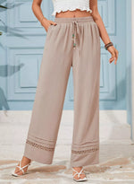 Casual Wide Leg Drawstring Pants