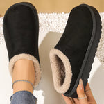 Plush Lined Round Toe Slippers