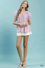 Umgee Umgee Floral Puff Sleeve Blouse