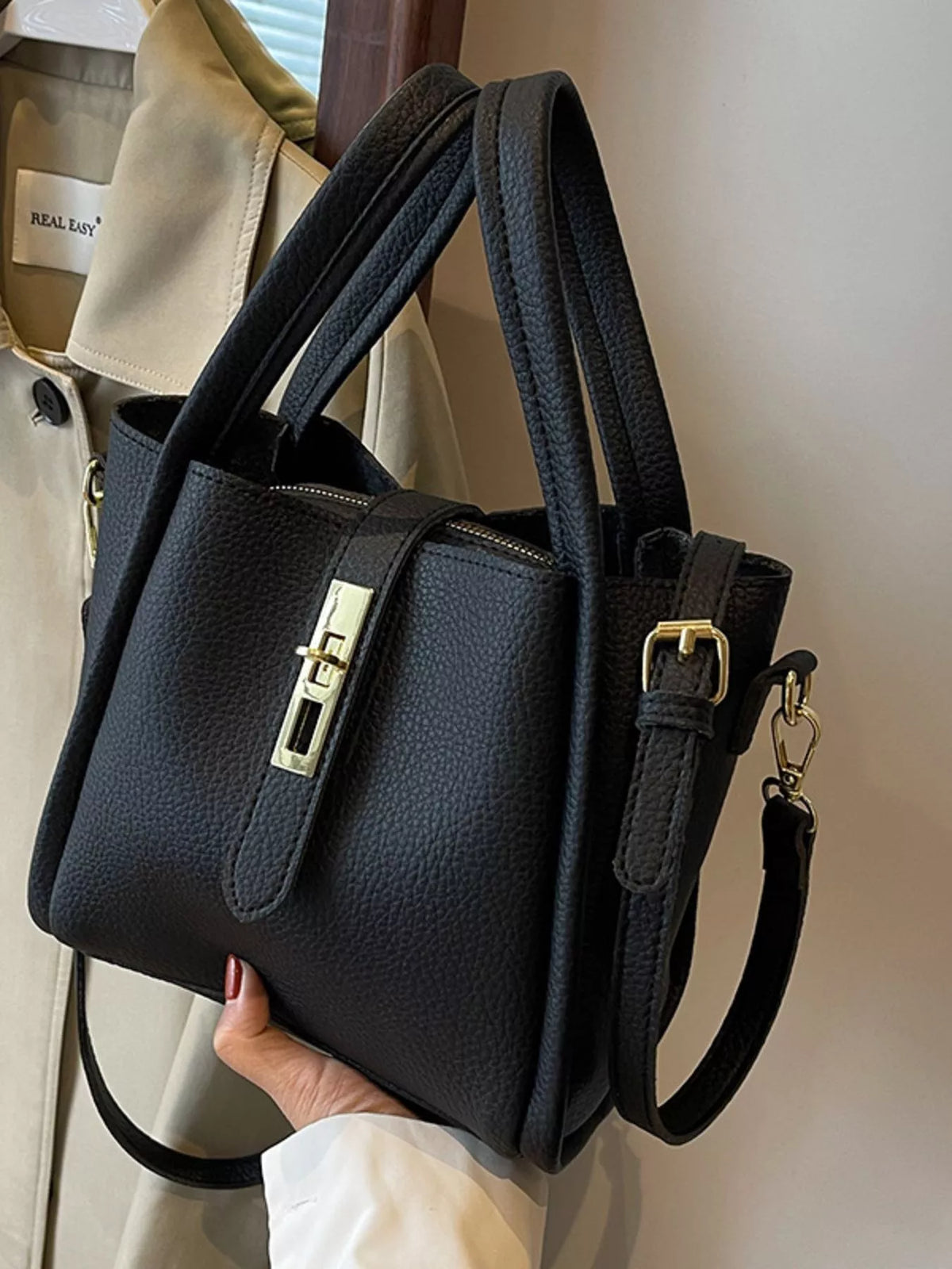 Leather Bucket Crossbody Bag
